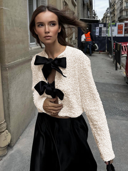 Elegante Damenjacke Samt Blumen Muster - IdealeKleiden