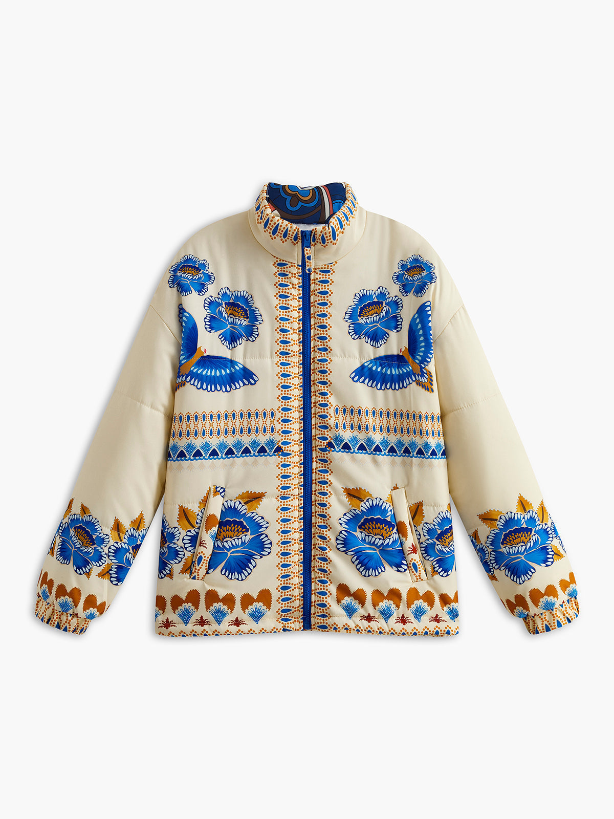 Winterjacke Boho Stil Reißverschluss