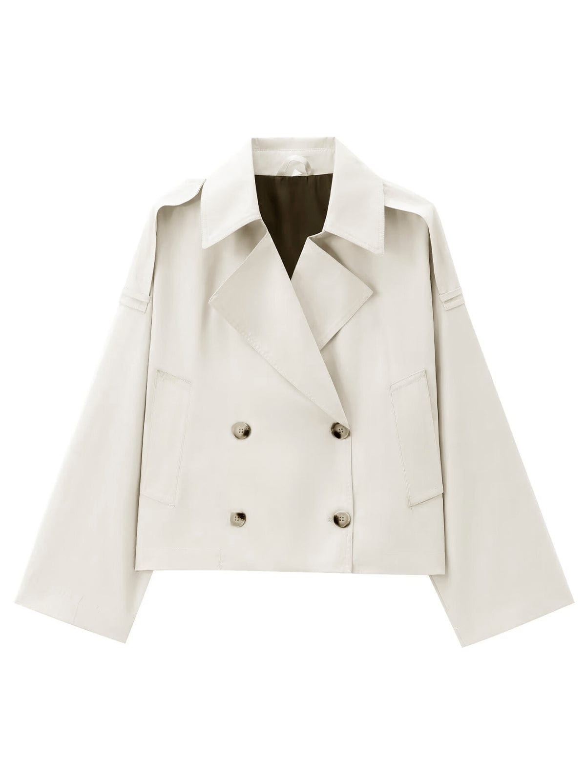 Klassischer Damen Trenchcoat Kurz Elegant - IdealeKleiden