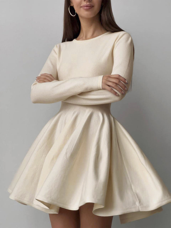 Damen Minikleid Elegant Kurz Ärmel Schnitt