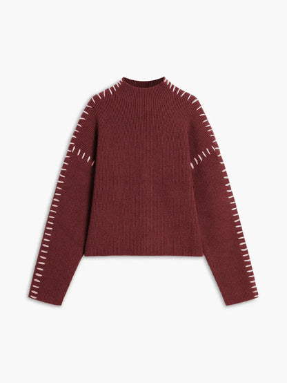 Damen Oversize Pullover Rollkragen Großzügig