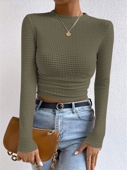 Schicke Slim-Pullover Waffelmuster Damen