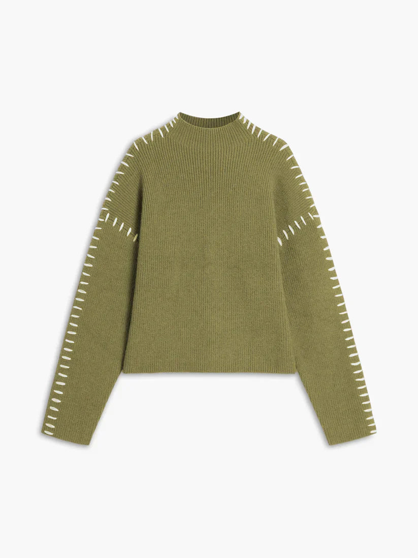 Damen Oversize Pullover Rollkragen Großzügig