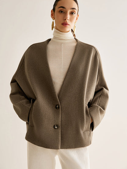Stylische Damenjacke Halslose Warm