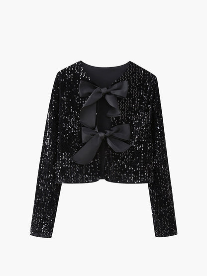 Elegante Damenjacke Samt Blumen Muster