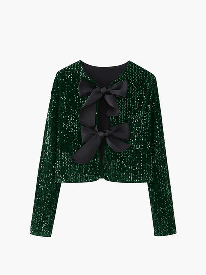 Elegante Damenjacke Samt Blumen Muster
