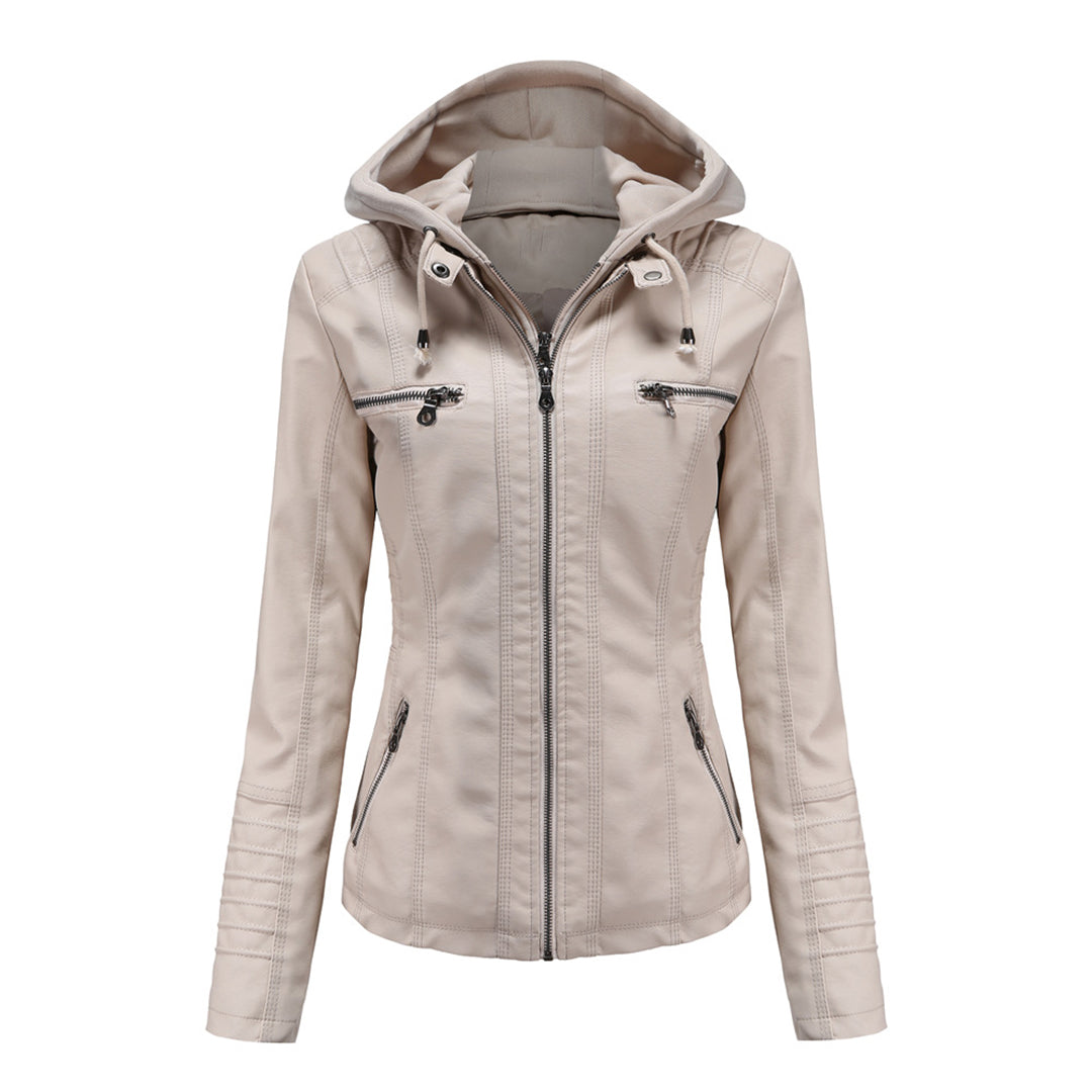 Lederjacke Mit Kapuze Slim Fit Style