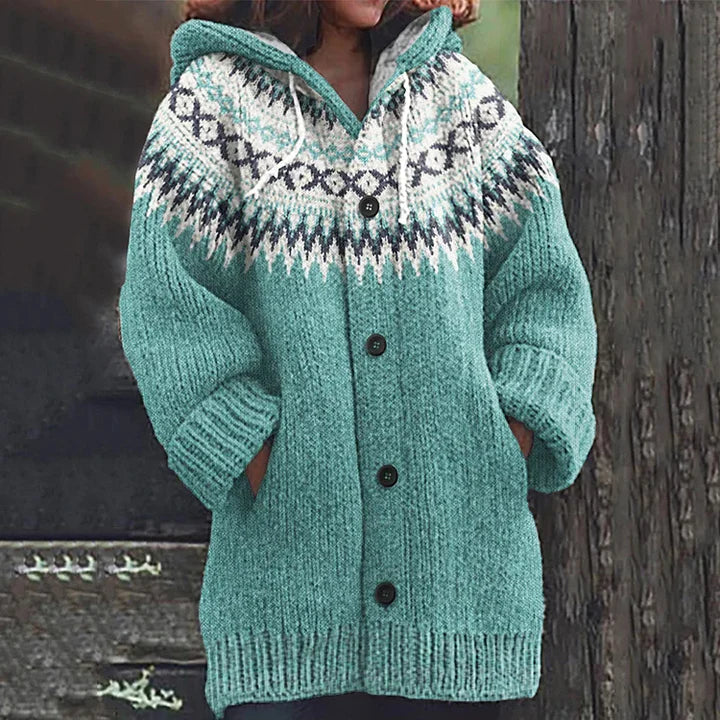 Damen Cardigan Bequem Knöpfe
