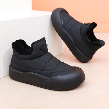 Damen Winterstiefel Warm, Knöchelstiefel mit Plüschfutter - IdealeKleiden