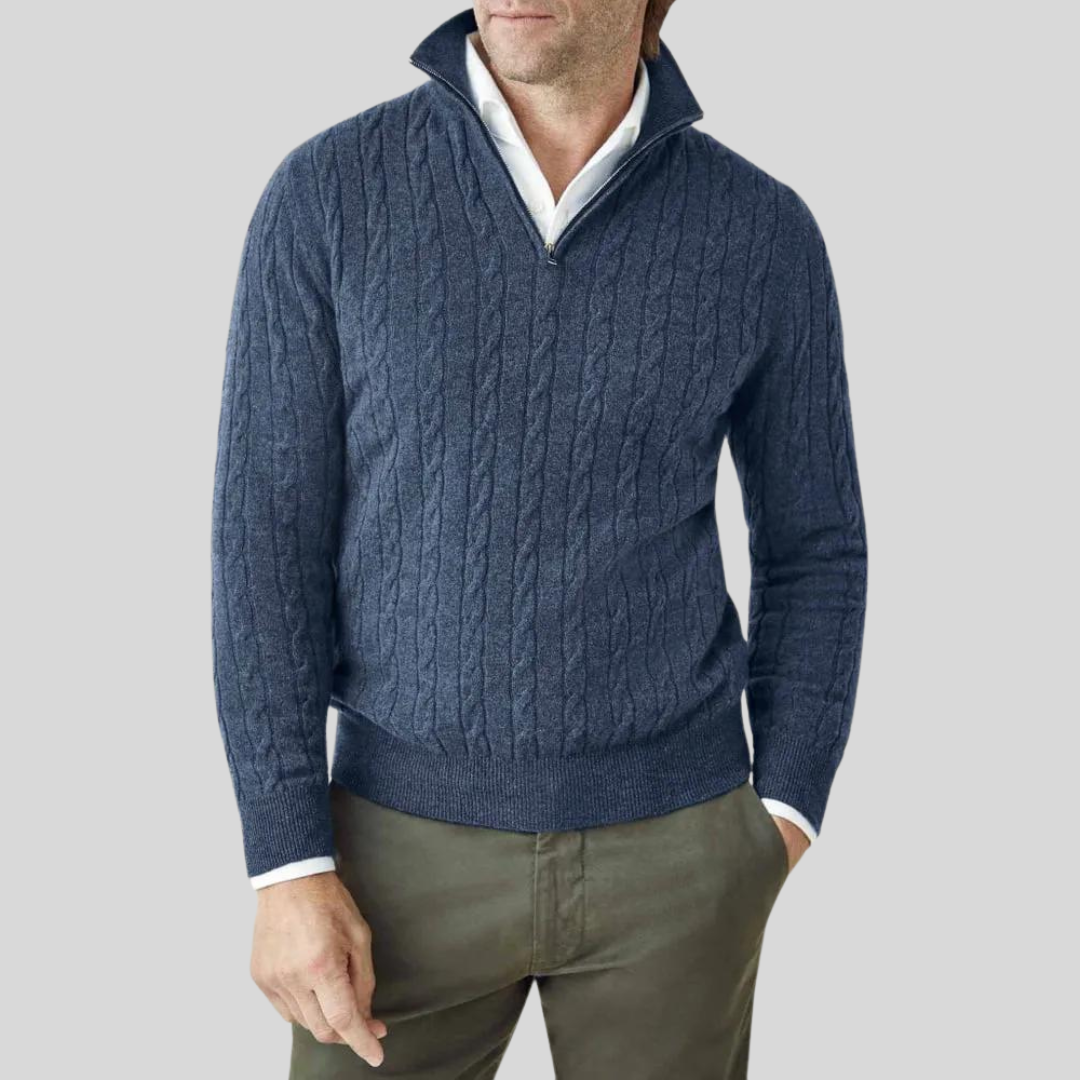 Herren Pullover Reißverschluss Hochwertig