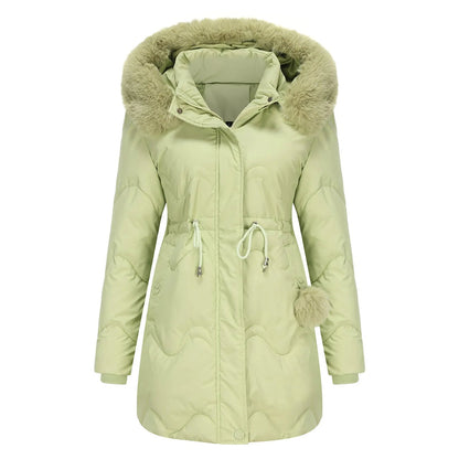 Wintermantel Damen Flausch Kragen