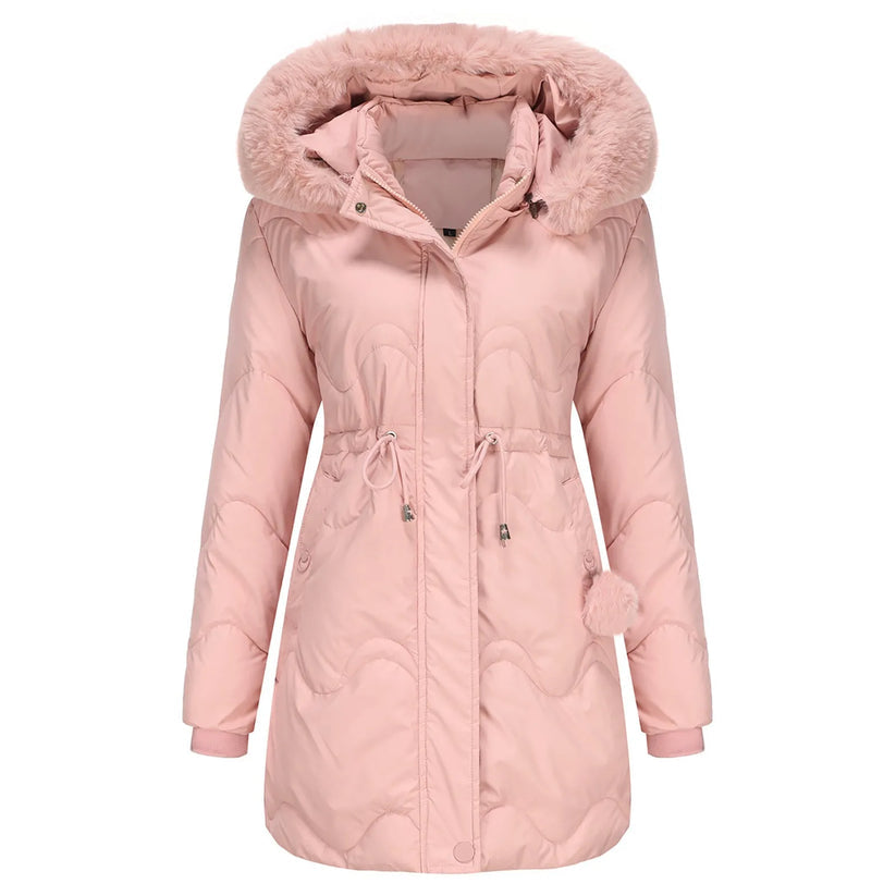 Wintermantel Damen Flausch Kragen