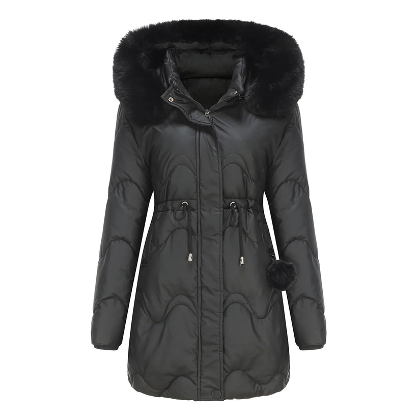Wintermantel Damen Flausch Kragen