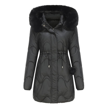 Wintermantel Damen Flausch Kragen