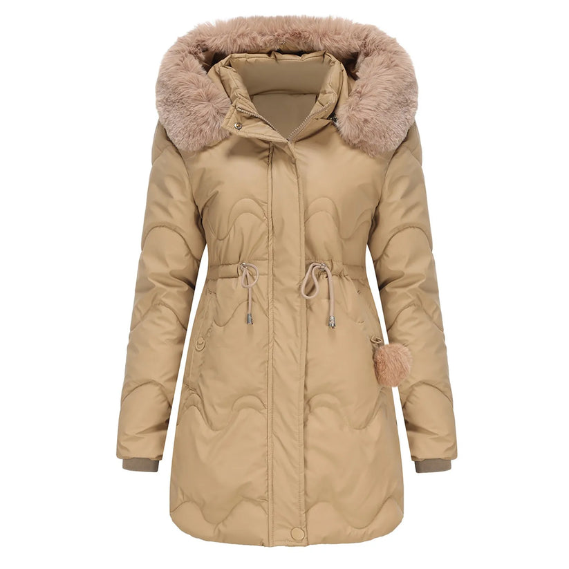 Wintermantel Damen Flausch Kragen