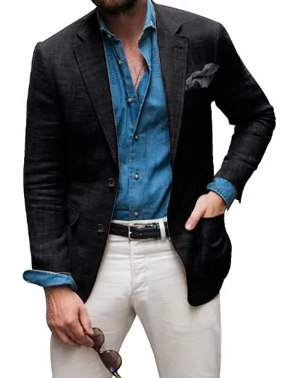 Herren Leinenblazer Elegant Hochzeit