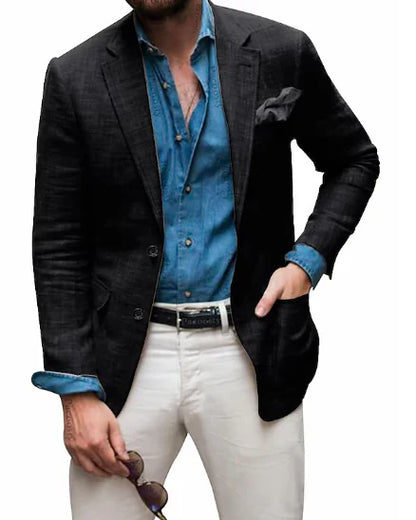Herren Leinenblazer Elegant Hochzeit
