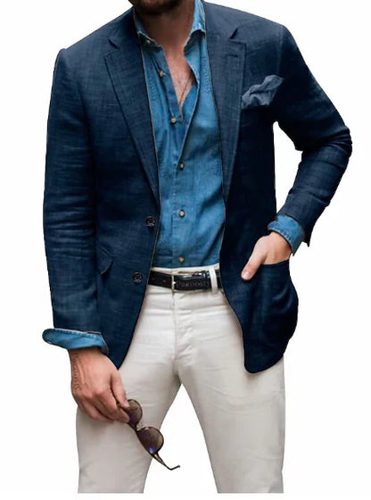 Herren Leinenblazer Elegant Hochzeit