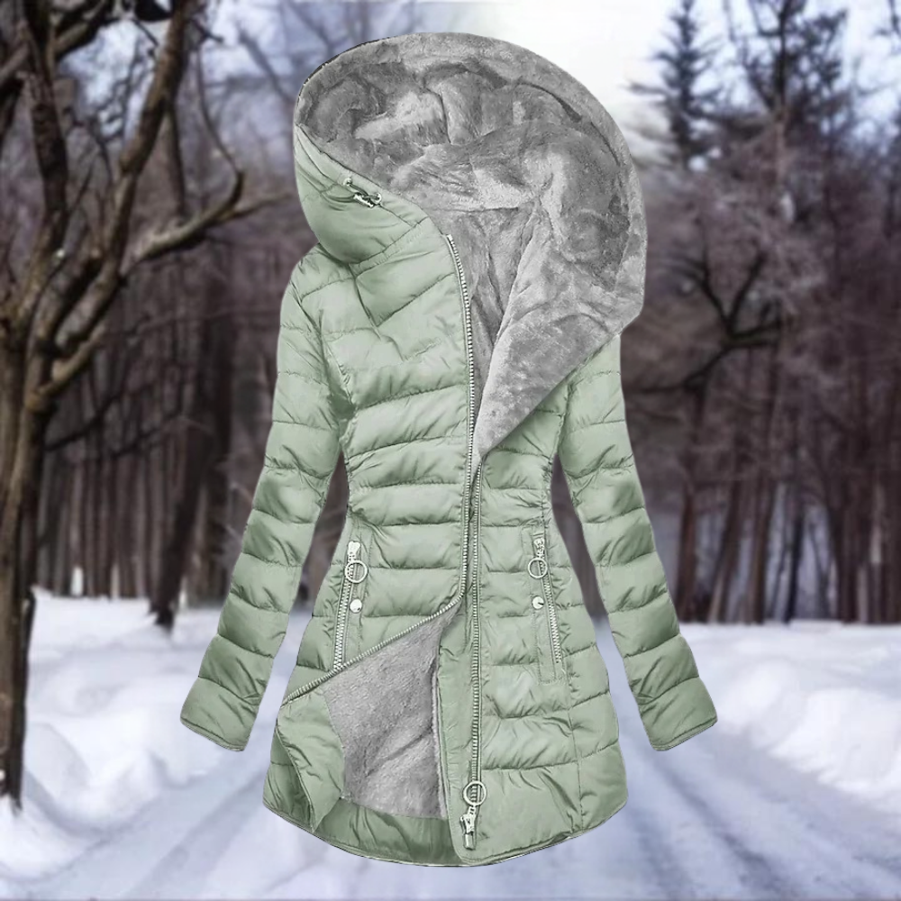 Damen Plüschmantel Warme Winterjacke - IdealeKleiden