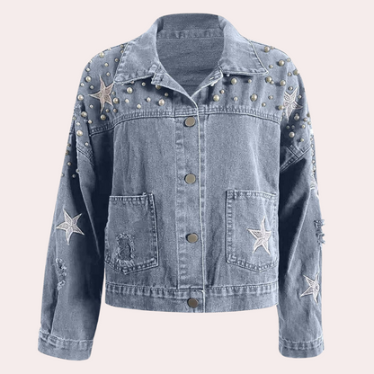 Herbst Jeansjacke Damen Modern Trendy