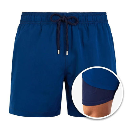 Herren Boardshorts Zweilagig Elastisch