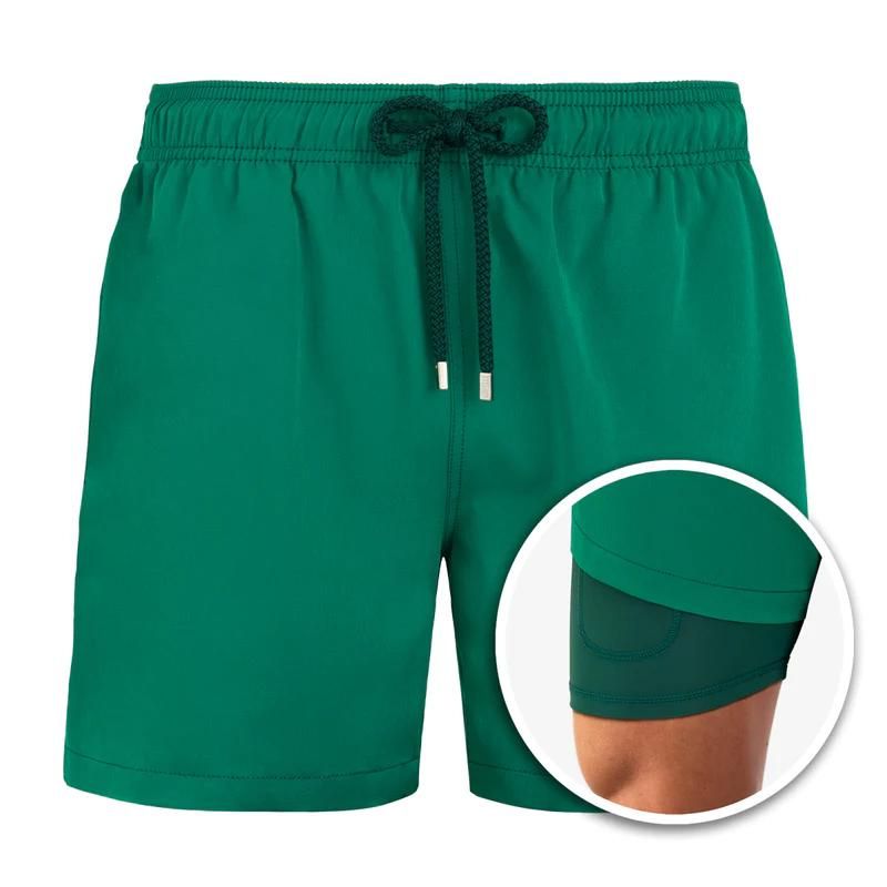 Herren Boardshorts Zweilagig Elastisch