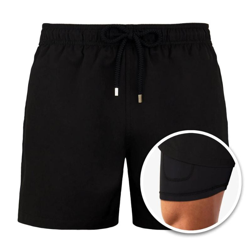 Herren Boardshorts Zweilagig Elastisch