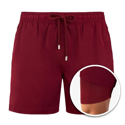 Herren Boardshorts Zweilagig Elastisch