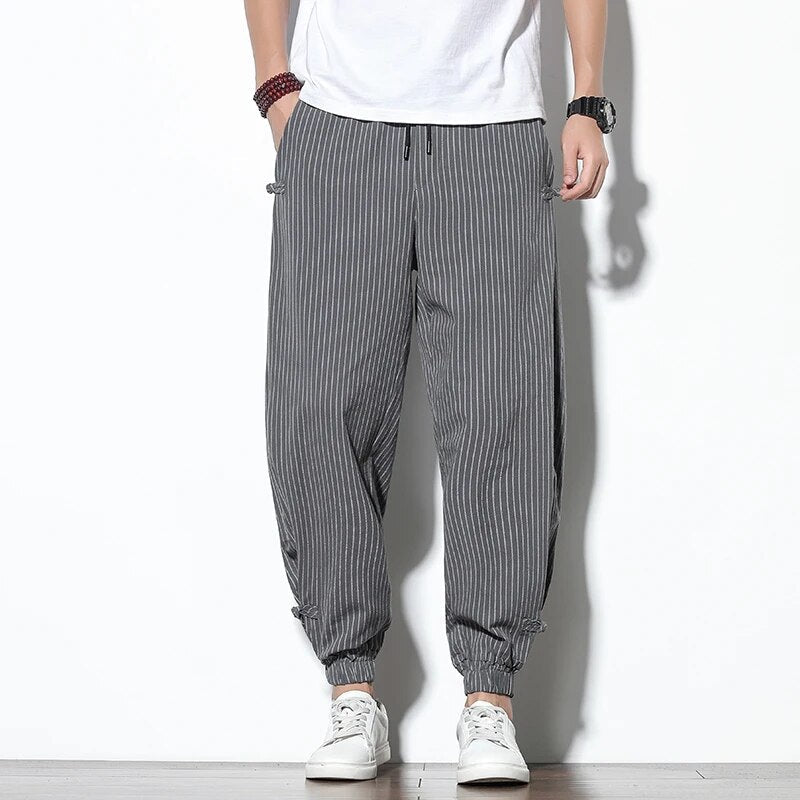 Bequeme Herren-Jogger Pants Streifen-Effekt