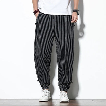 Bequeme Herren-Jogger Pants Streifen-Effekt - IdealeKleiden