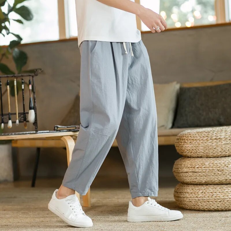Bequeme Leinenhosen Herren Locker Sitz - IdealeKleiden