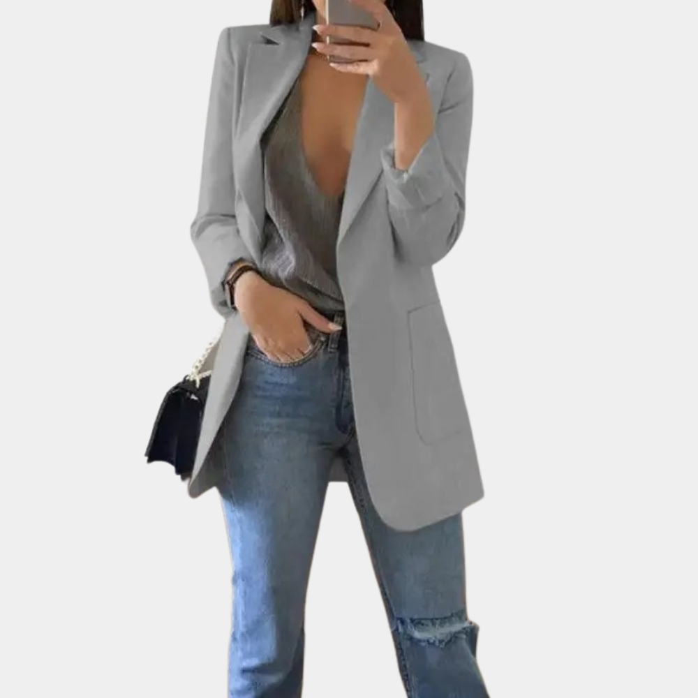 Elegante Langjacke Damen Taillierte Passform