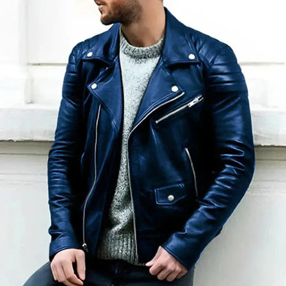 Leder Bikerjacke Herren Classic Reißverschluss