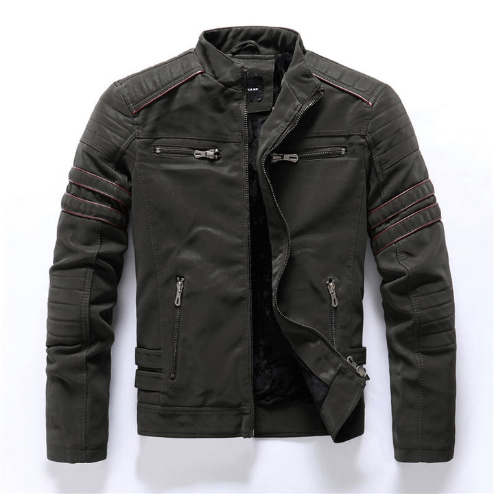 Herren Bikerjacke Slim Fit Reißverschluss