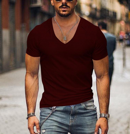 Herren T-Shirt Soft V-Ausschnitt Bequem