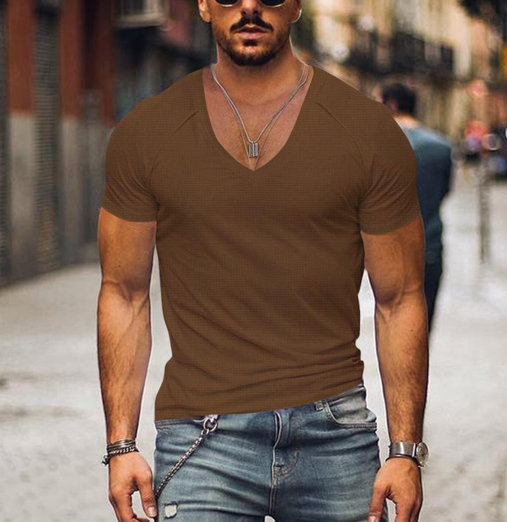 Herren T-Shirt Soft V-Ausschnitt Bequem