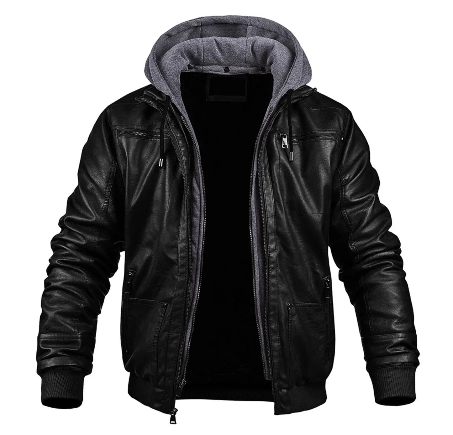 Herren Lederjacke Winter Warm Isoliert