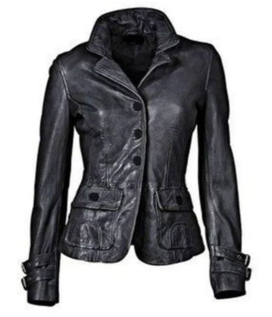 Elegante Lederjacke Damen Premium Qualität - IdealeKleiden