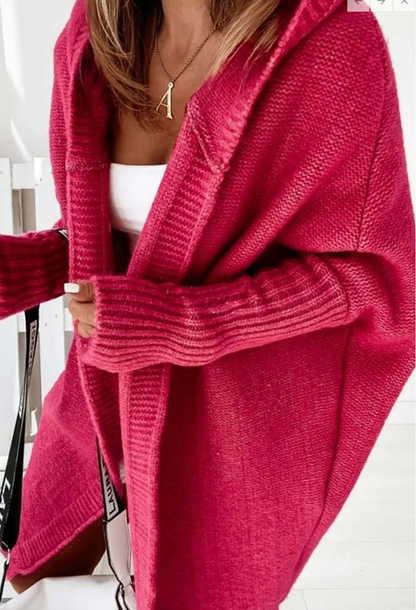 Herbst Strickjacke Damen Kapuze