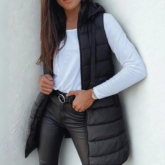 Lange Daunenweste Warm & Stylish - IdealeKleiden