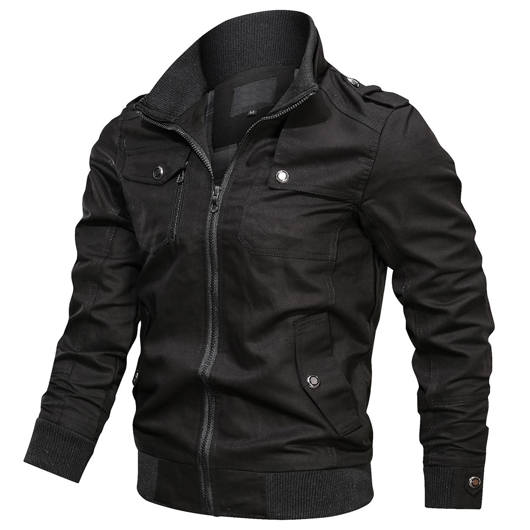 Bomberjacke Herren Modern mit Rippkragen und Taschen