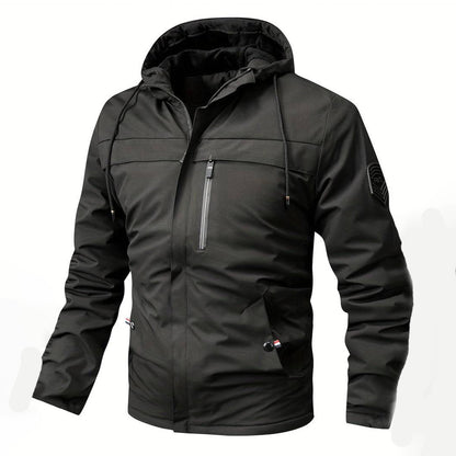 Herren Windbreaker Schwarz Bequem Warm Isoliert