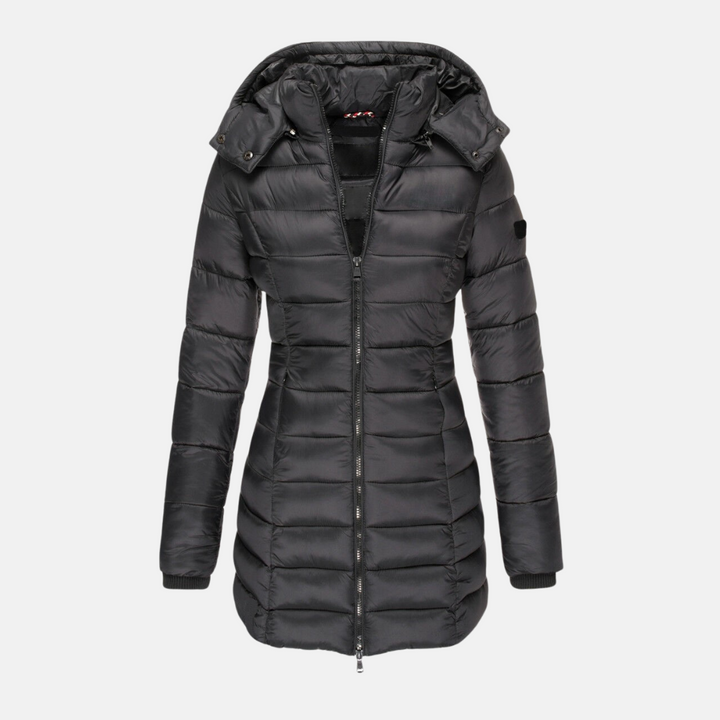 Winterjacke Damen Slim Fit Gepolstert Mit Kapuze - IdealeKleiden
