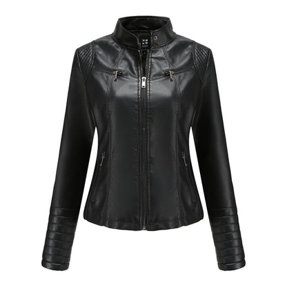 Herbstliche Lederjacke Damen Trendy Design