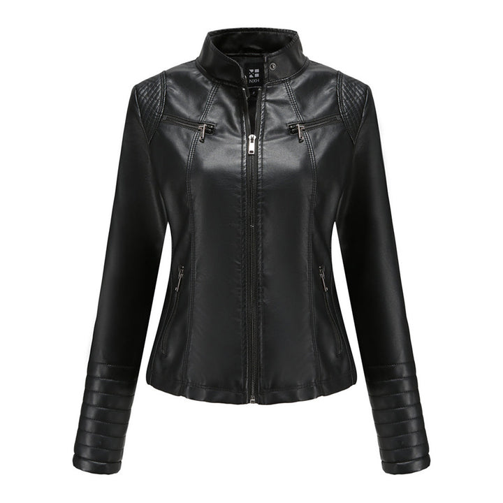 Herbstliche Lederjacke Damen Trendy Design