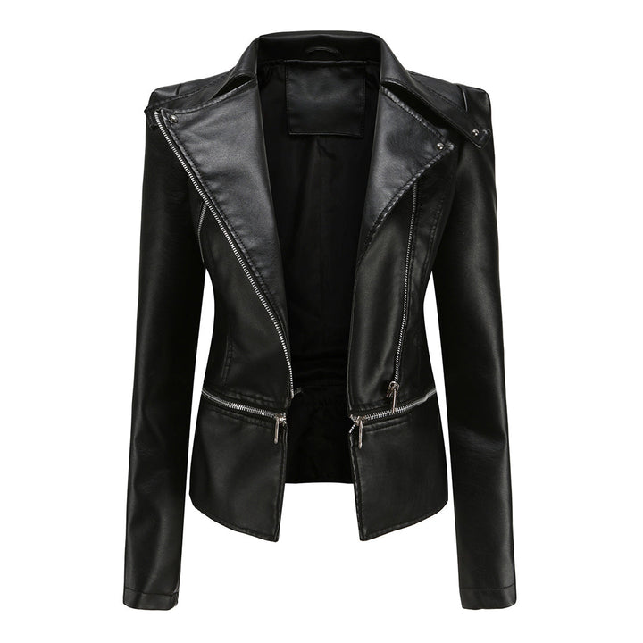 Herbstliche Lederjacke Trendy Damen