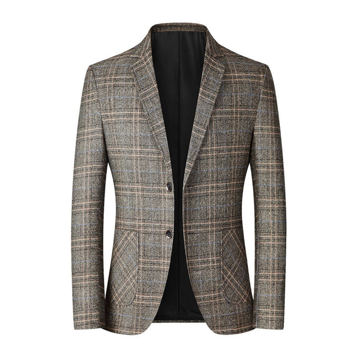 Herren Blazer Einreihig Karo Anzugjacke