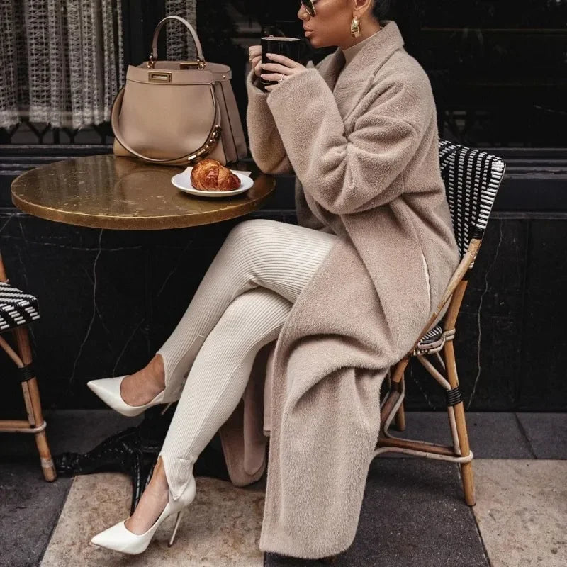 Langer Winter Trenchcoat Damen Warm - IdealeKleiden