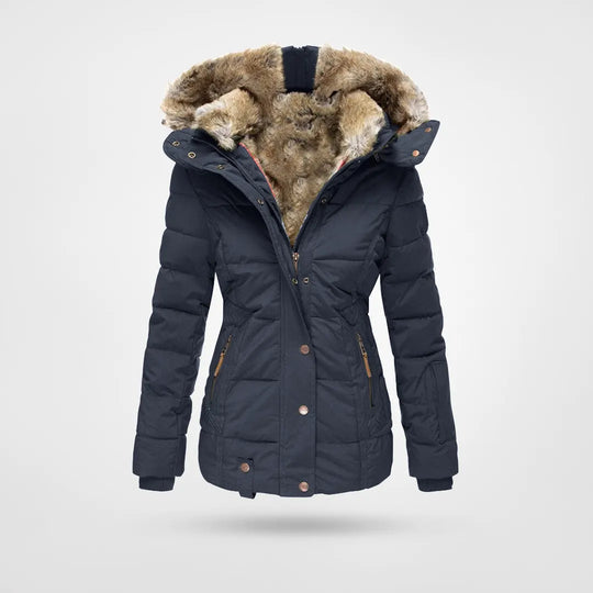 Stylische Winterjacke Warm Innenfutter Kapuze