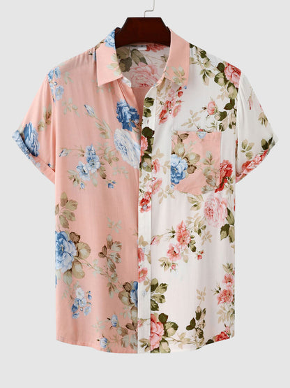 Sommerhemd Kurzarm Blumenmuster